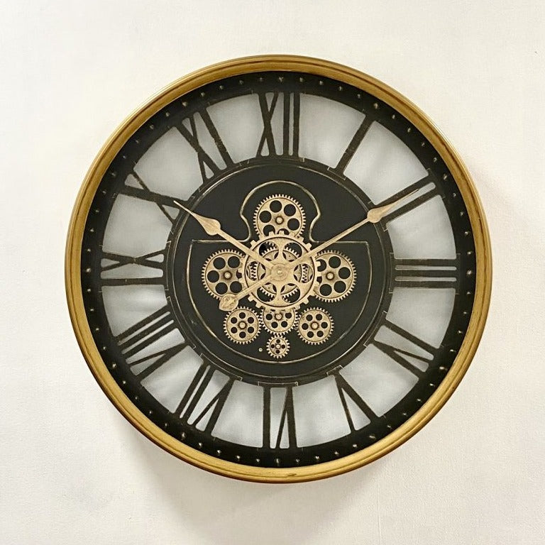 Royal Metal Rotating Gears Clock 60cms
