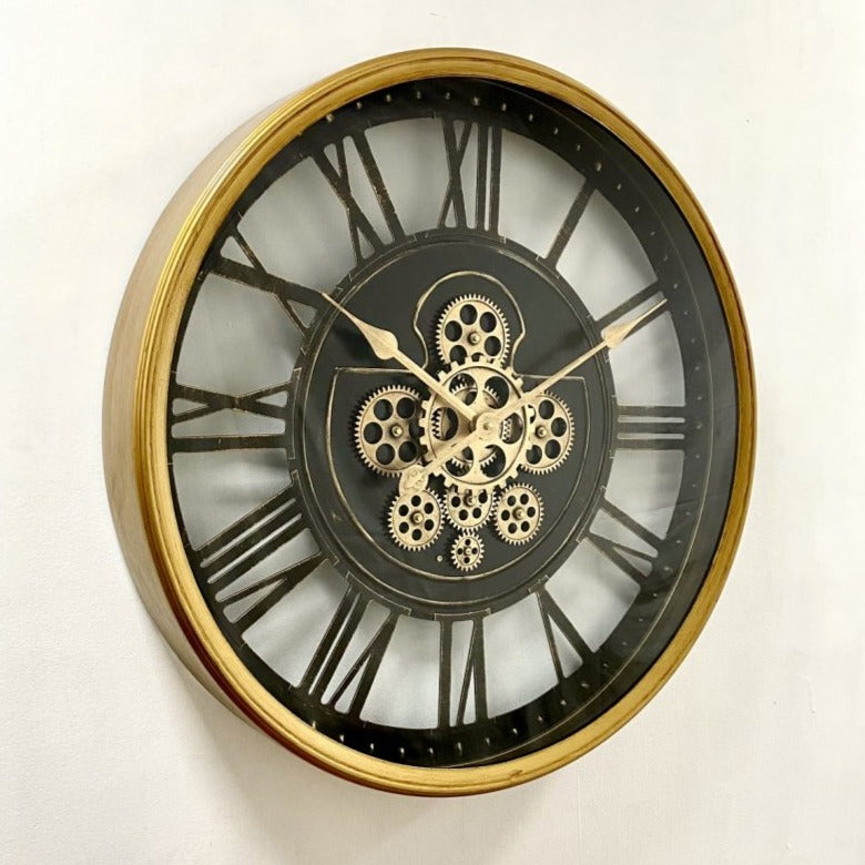 Royal Metal Rotating Gears Clock 60cms