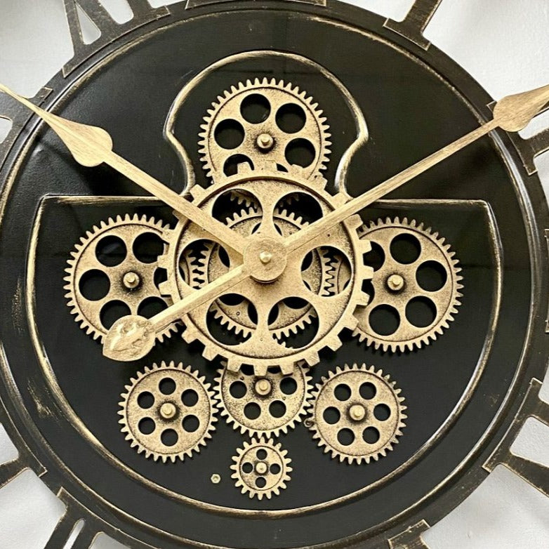 Royal Metal Rotating Gears Clock 60cms