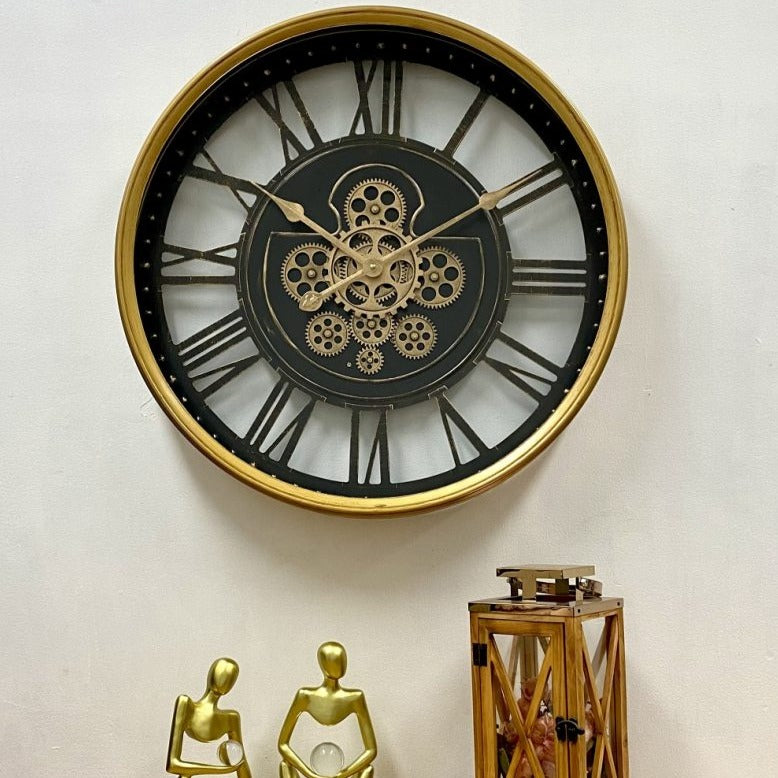 Royal Metal Rotating Gears Clock 60cms