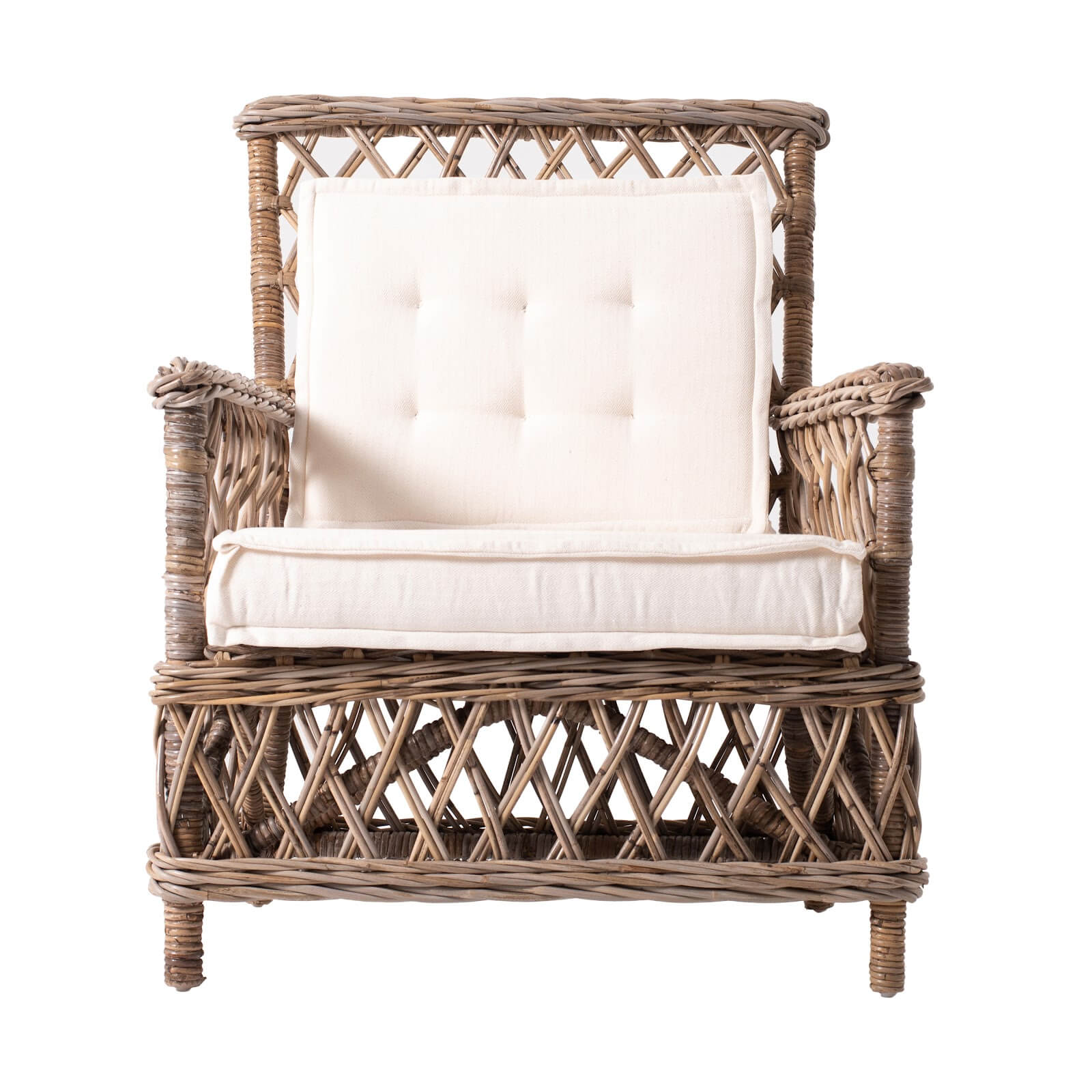 Royal Rattan Throne Inspired Lounge Armchair Set of 2