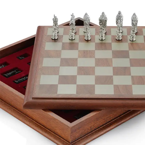 Royal Rivalry Camelot Wood & Pewter Chess Set