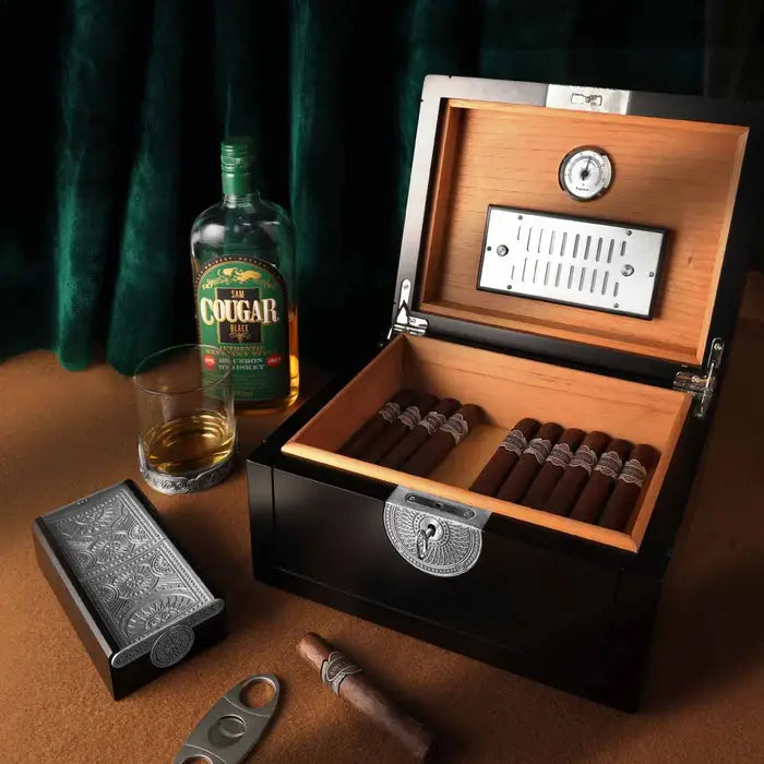 Royal Selangor Ace Pewter Motif Wooden Cigar Humidor