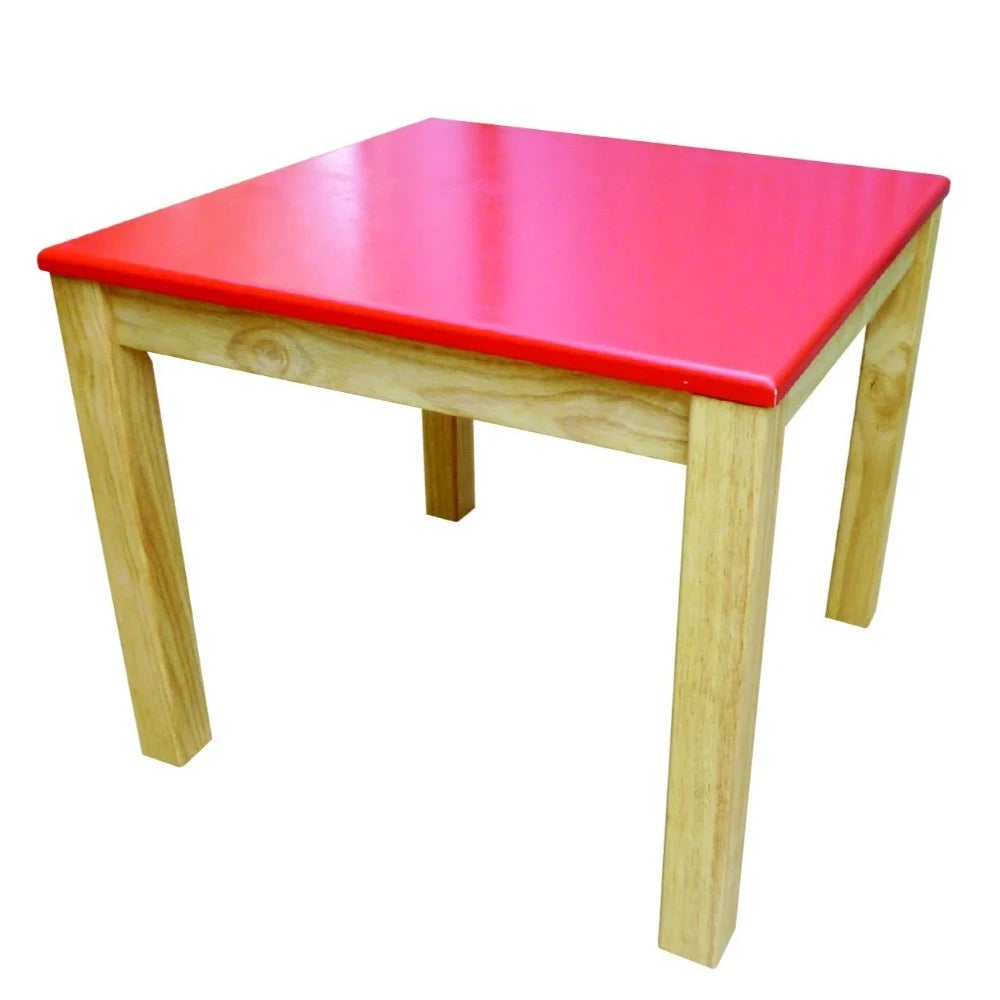 Rubber Wood Red Top Timber Table