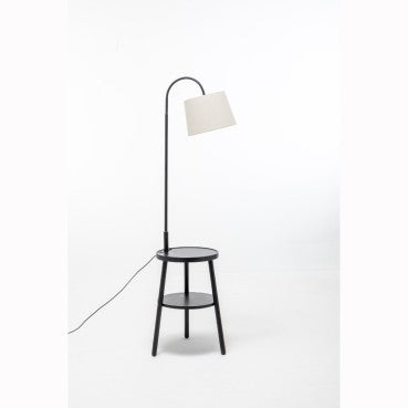 Rubberwood Lamp with Shelves - Available 3 Colors