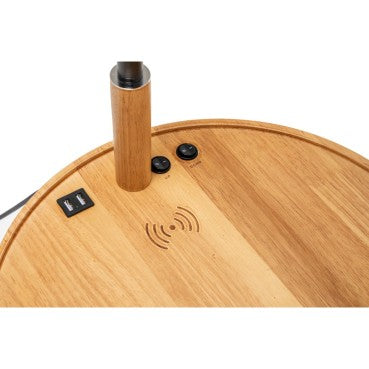 Rubberwood Lamp with Shelves - Available 3 Colors