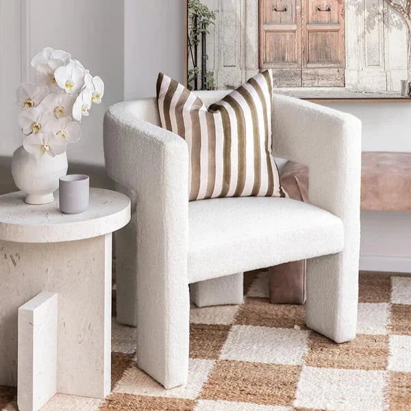 Rumi Striped Chocolate Linen Cushion - 50X50cms