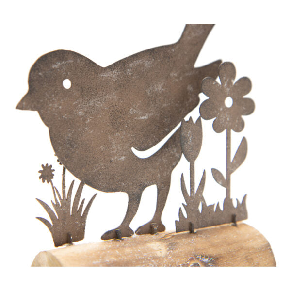 Rust Garden Decor Birds on Base Set of 2