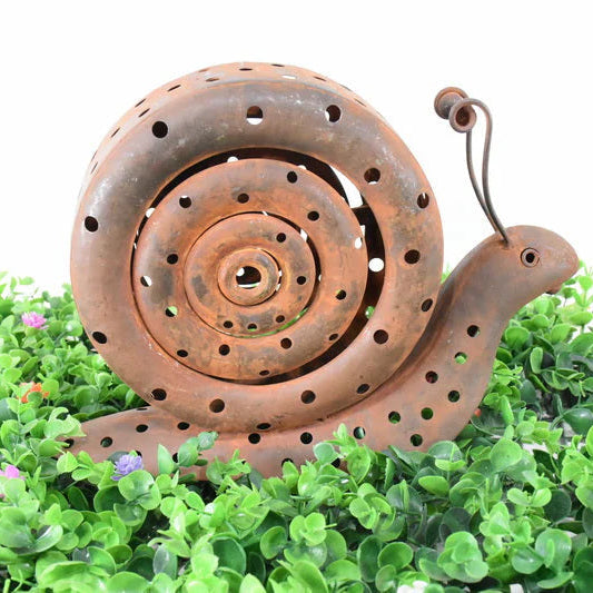Rust Snail Metal Candle Holder - 23cms