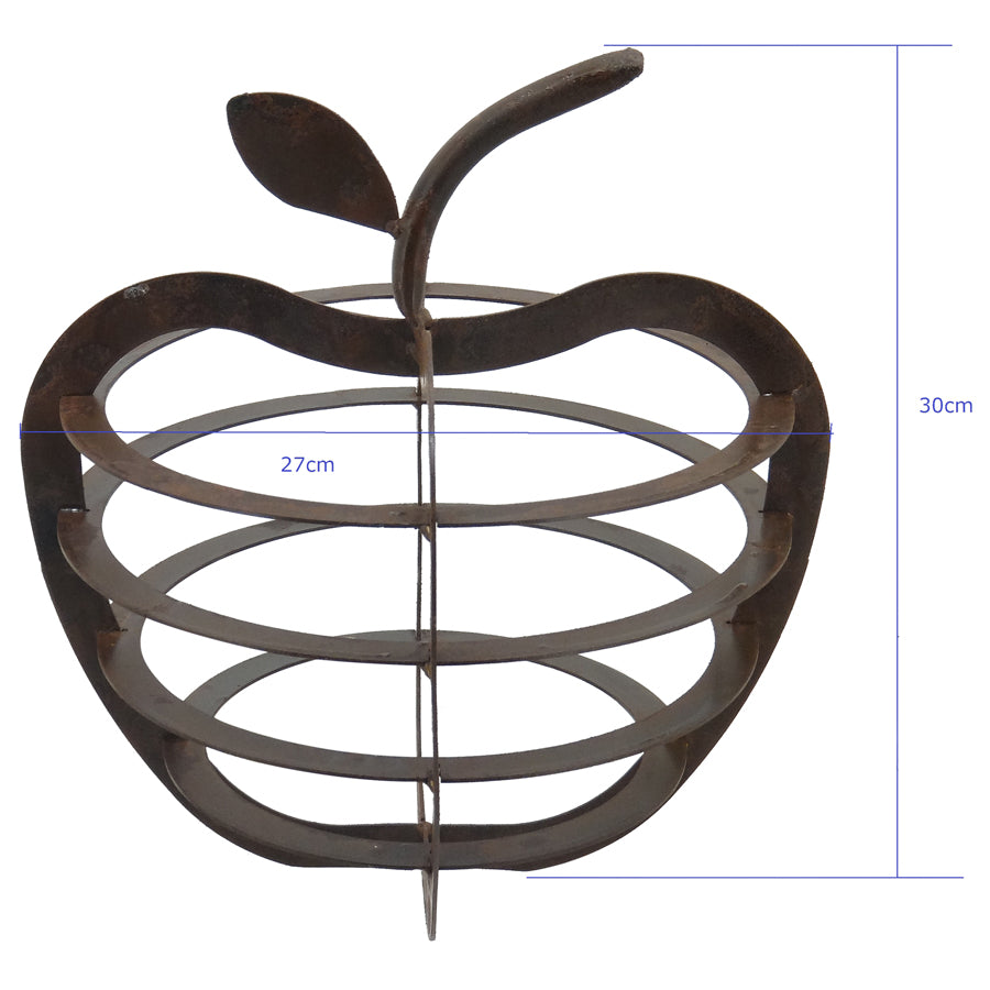 Rustic Brown Contemporary Apple Decoration- 30cms