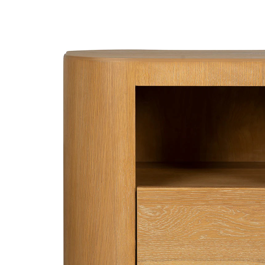 Rustic Charm Bedside Table - Dusty Oak