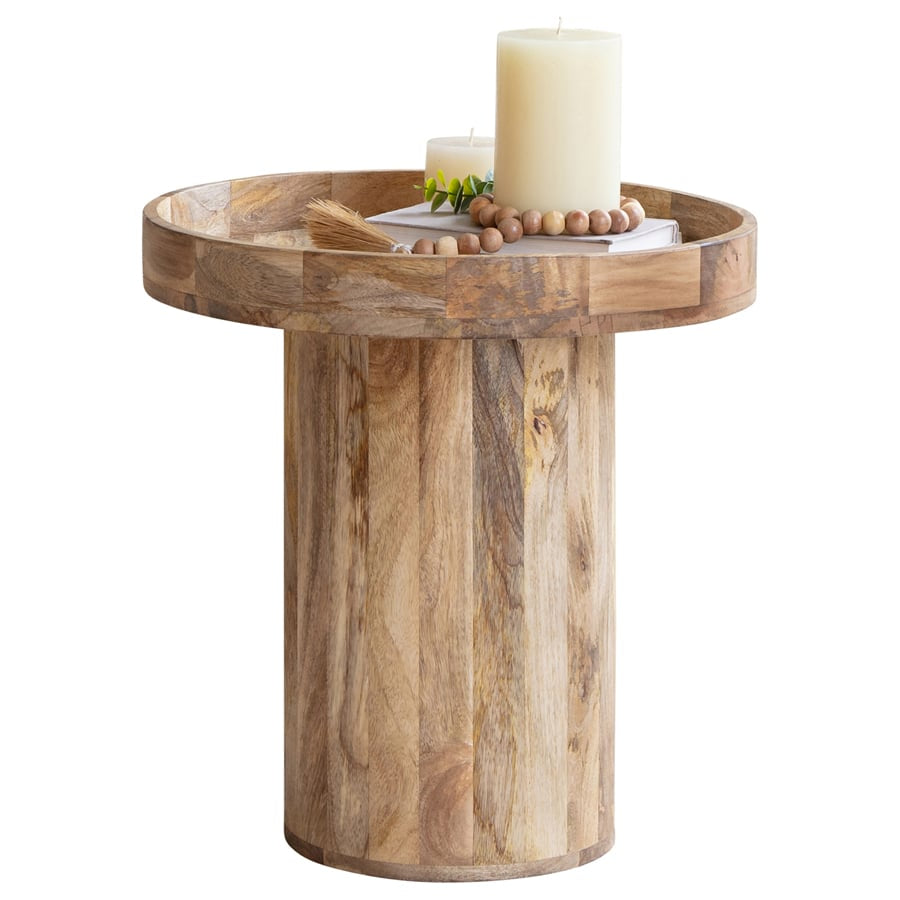 Rustic Charm Tropea Mango Wood Side Table 50cms
