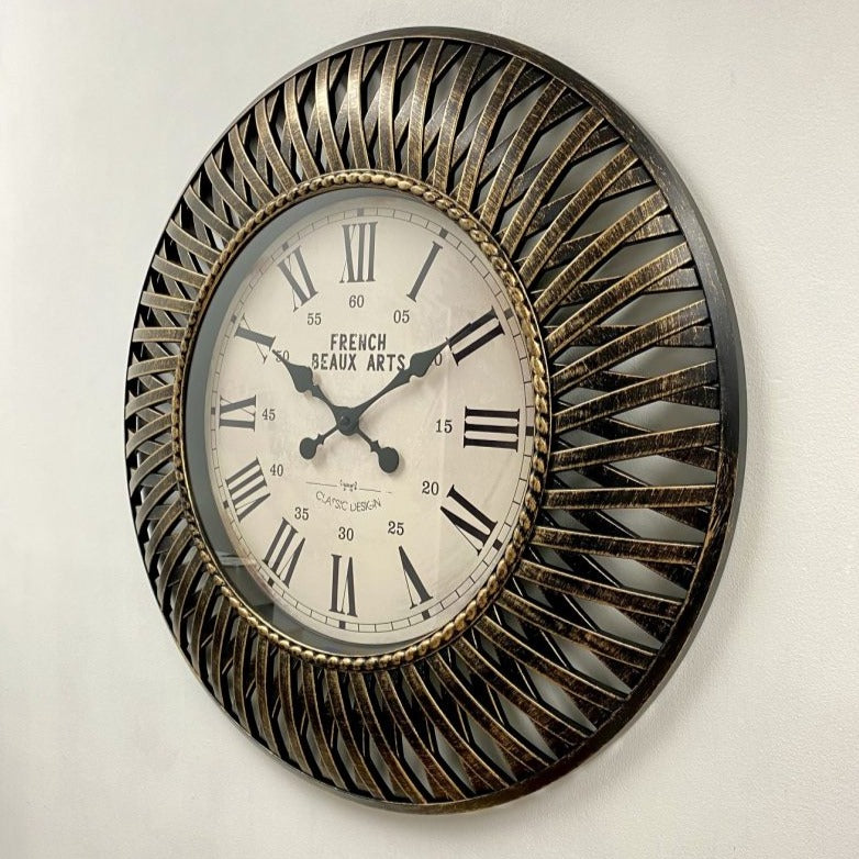 Rustic Elegance Large Frame Wall Clock 61cms (Available in 2 Colors)