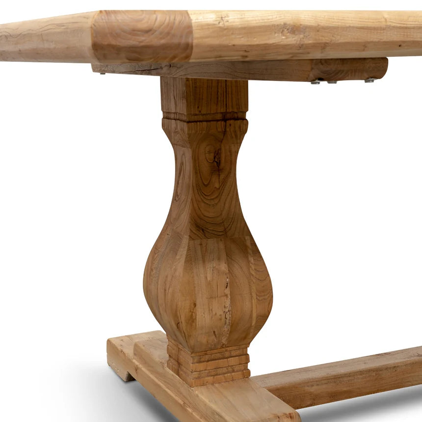 Rustic Elm Wood Dining Table 240cms - Natural