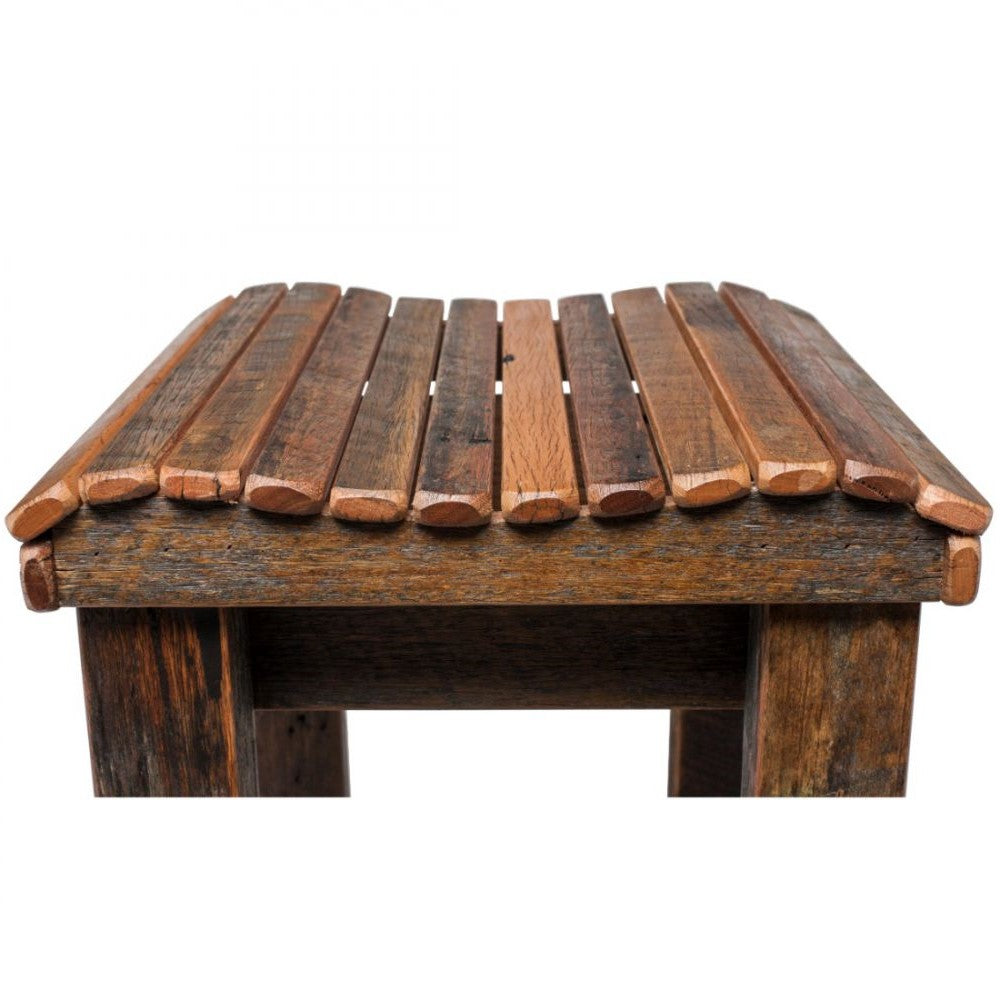 Rustic Industrial Wooden Bar Stool Chair With Curved Top