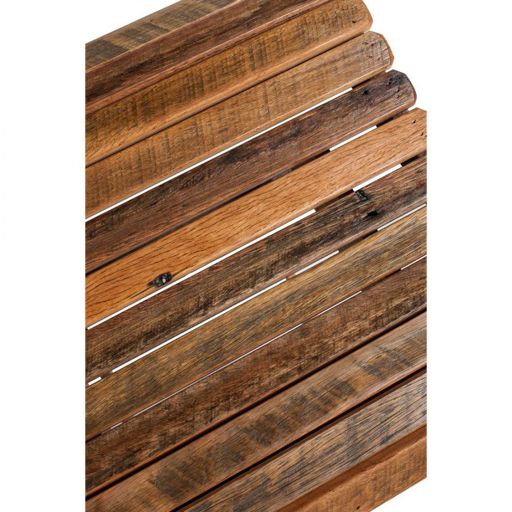 Rustic Industrial Wooden Bar Stool Chair With Curved Top