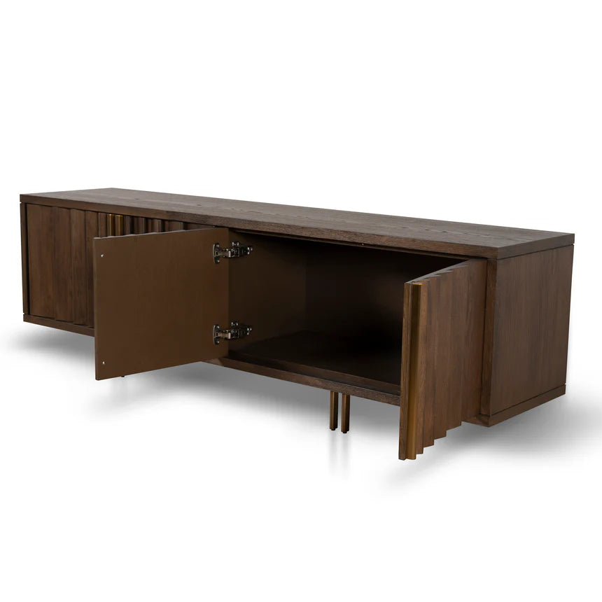 Rustic Luxury Caramel Oak TV Entertainment Unit - 200cms