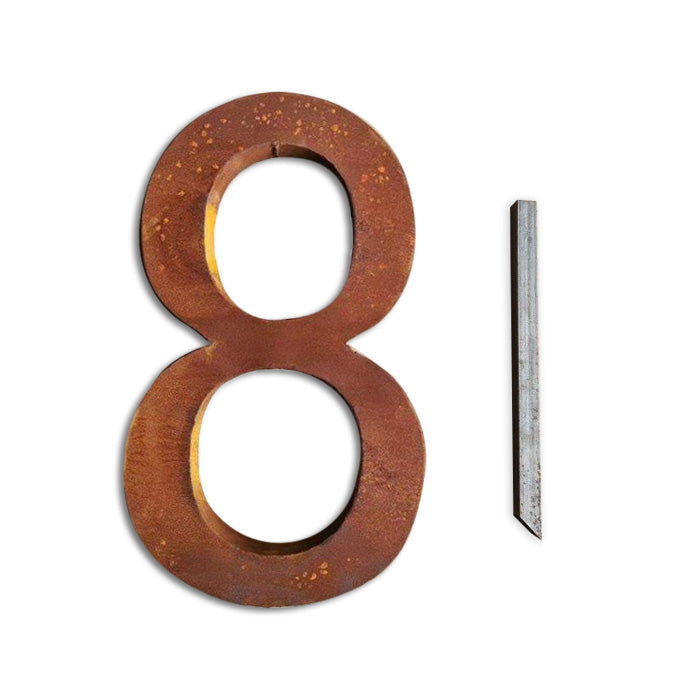 Rustic Metal Finish House Number - EIGHT
