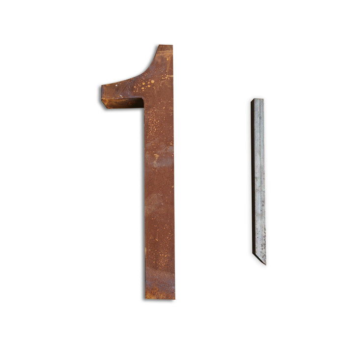 Rustic Metal Finish House Number - ONE
