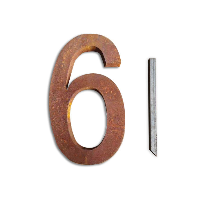 Rustic Metal Finish House Number - SIX
