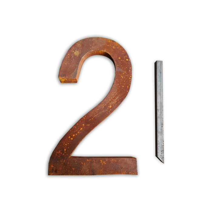 Rustic Metal Finish House Number - TWO