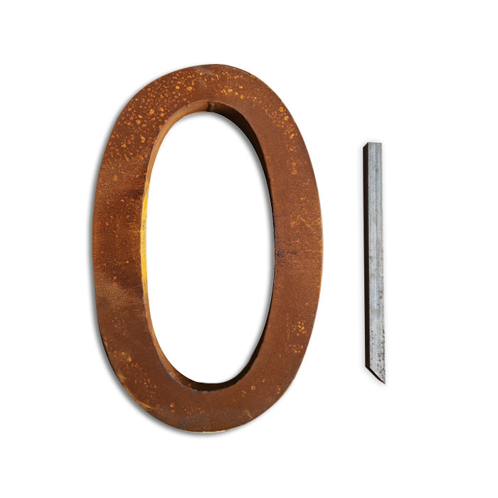 Rustic Metal Finish House Number - ZERO