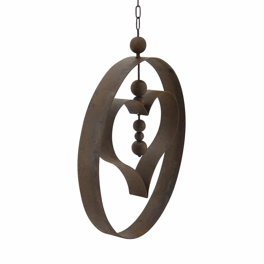 Rustic Metal Hanging Serenity Circle with Heart