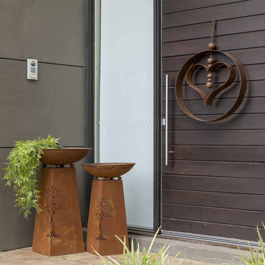 Rustic Metal Hanging Serenity Circle with Heart