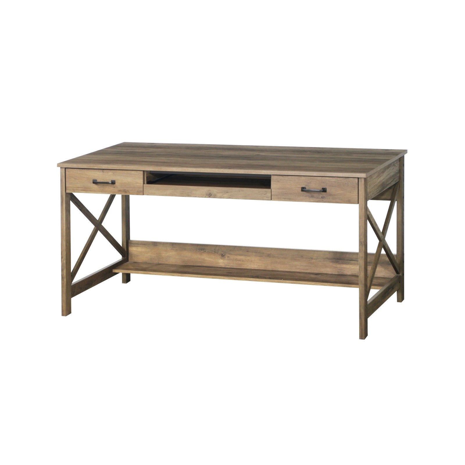 Rustic Oak Writing Desk with Vintage Appeal