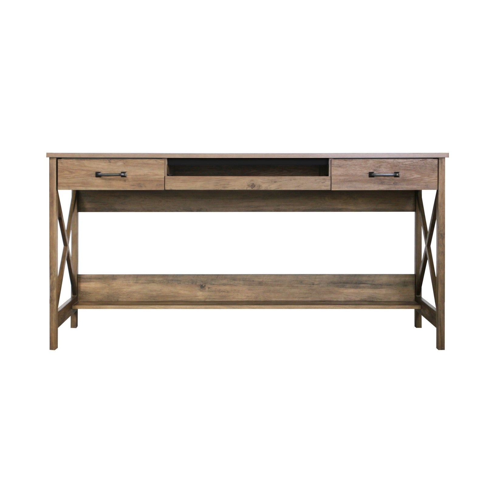 Rustic Oak Writing Desk with Vintage Appeal