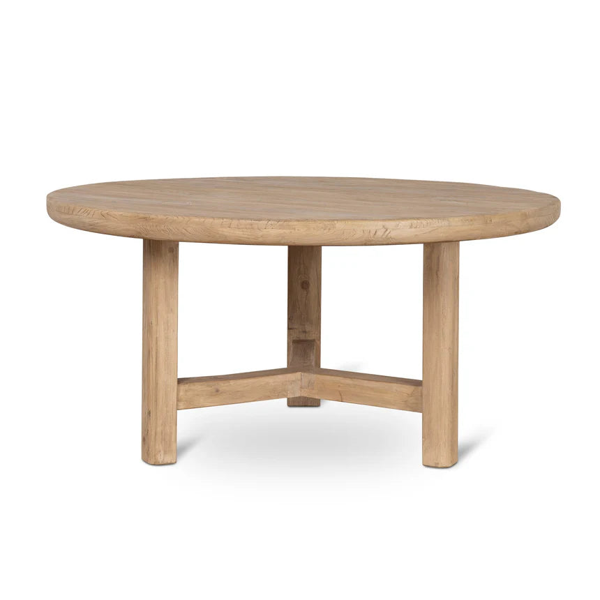 Rustic Refinement Elm Round Dining Table - Natural - 152cms