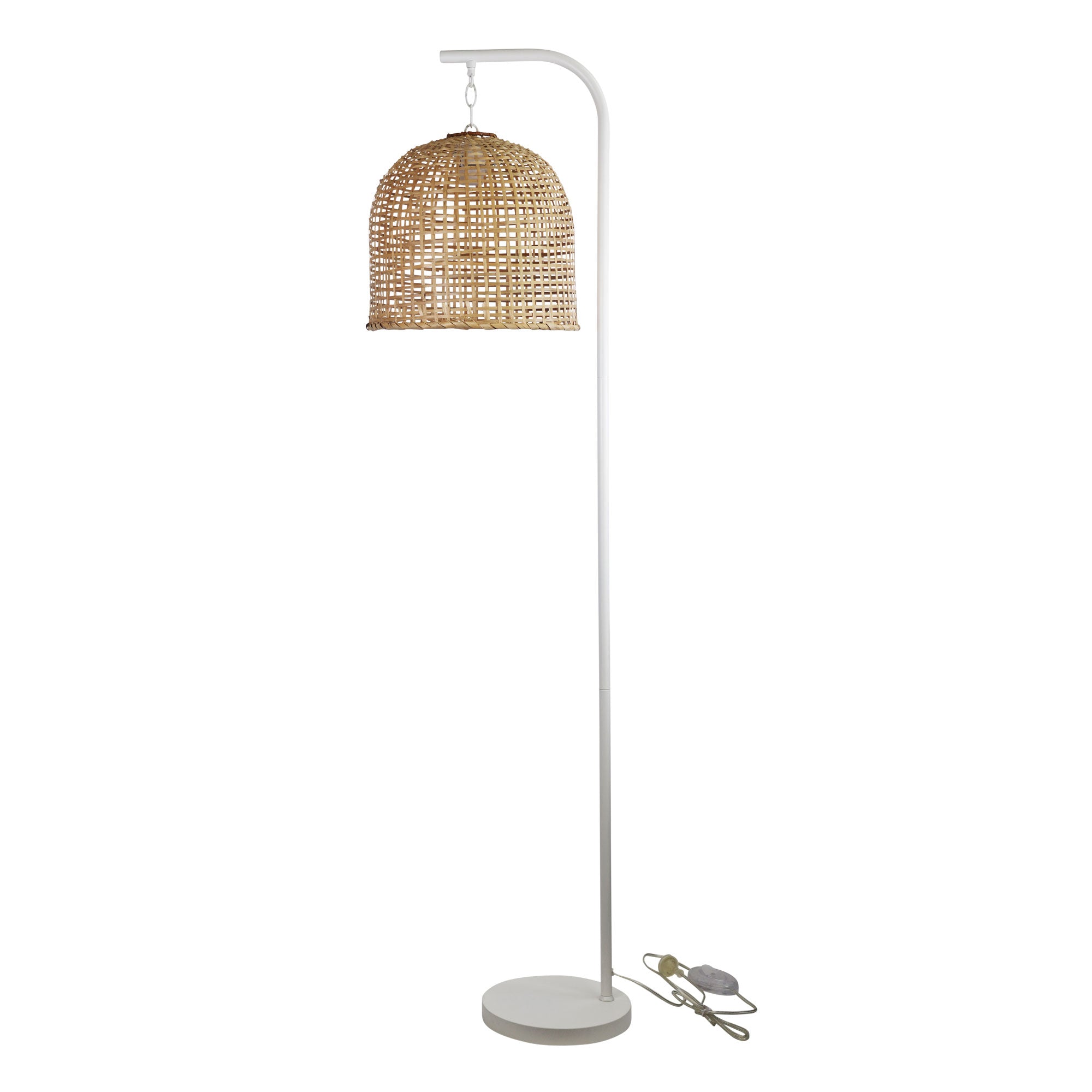 Rustic Jess Rattan White Base Floor Lamp (Available in 2 Colors)