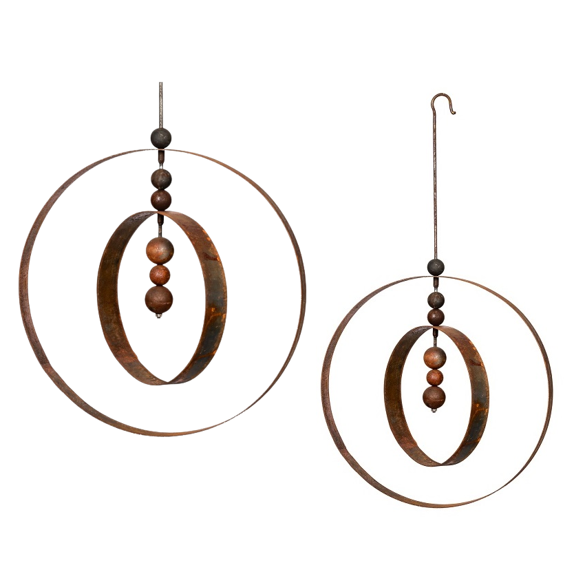 Rustic Round Orb Outdoor Hanging Ornament (available in 2 sizes)