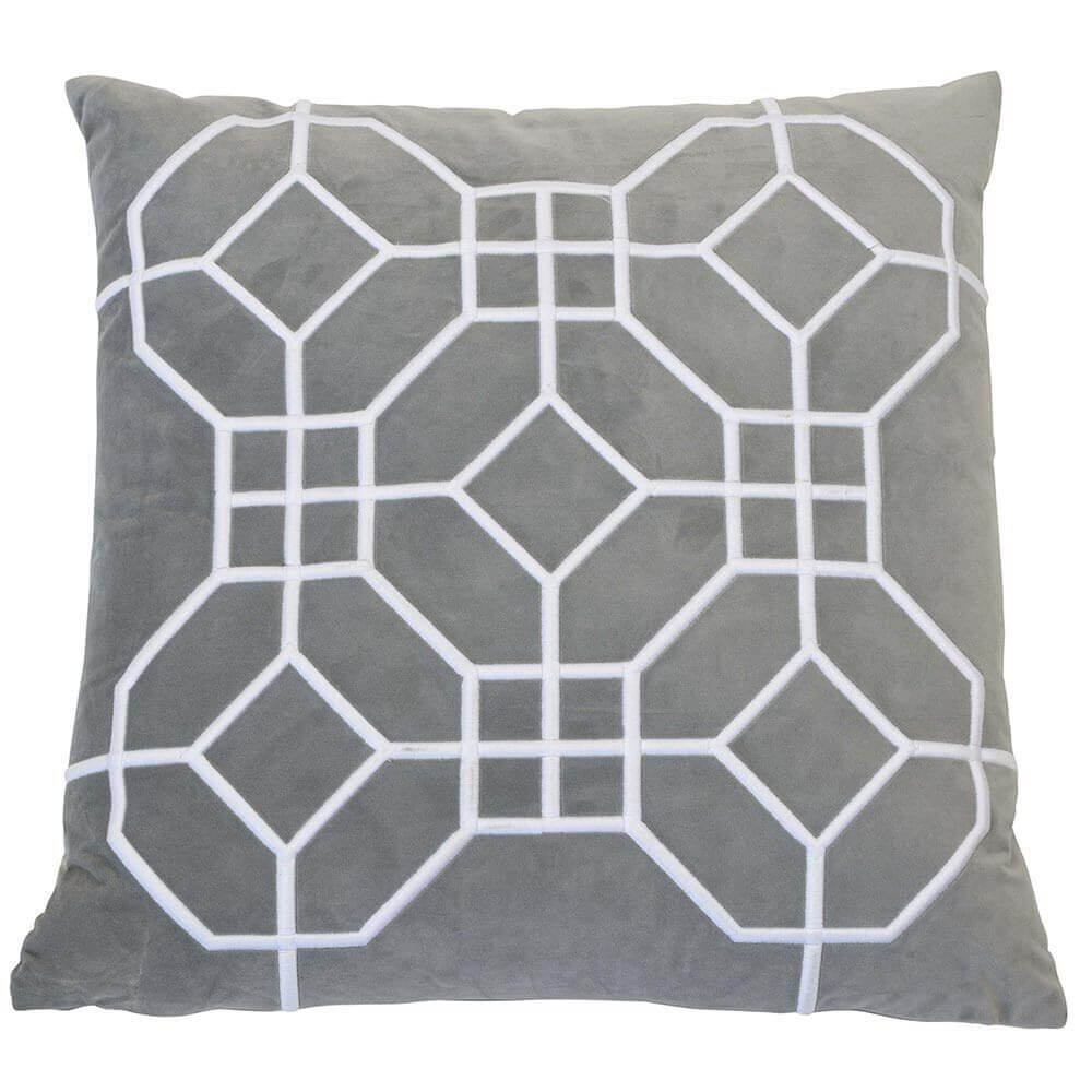 San Diego Velvet 55x55cm Square Cushion Cover - Silver