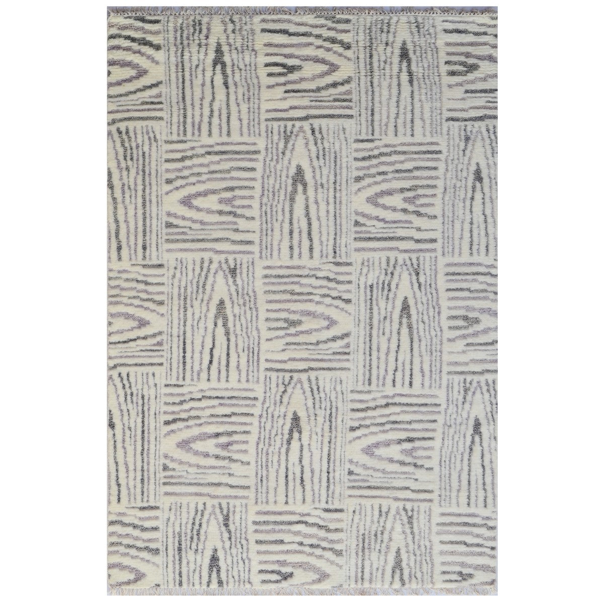 Scroll Pattern Hand Woven Woolen Rug (Available in 4 Sizes)