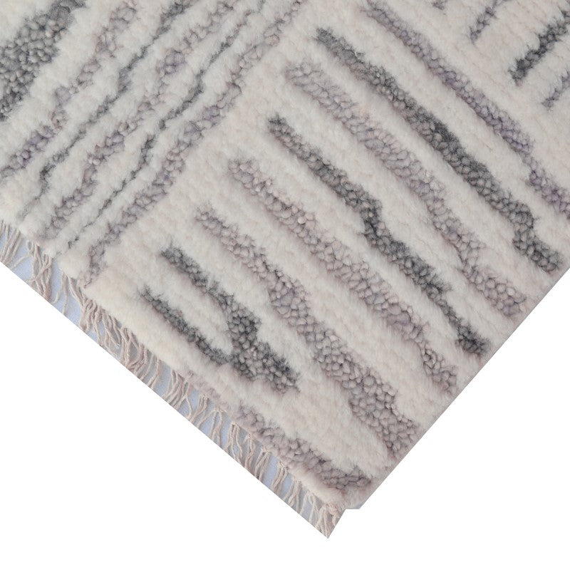 Scroll Pattern Hand Woven Woolen Rug (Available in 4 Sizes)