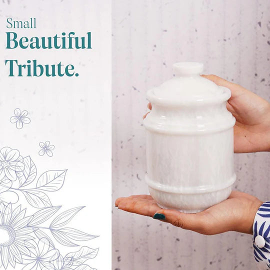 Sculpted Detail Luxury Style Urn - White