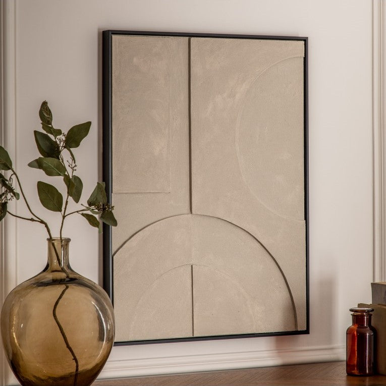 Sculpted Sophistication Impression Framed Art Warm Grey