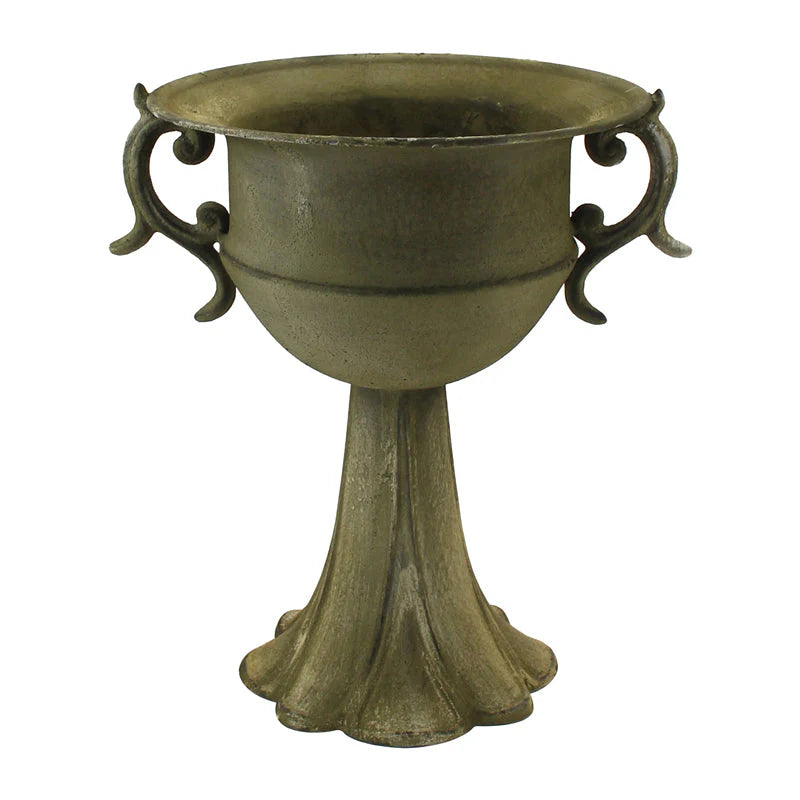 Sculptural Decorative Urn on Petal-Inspired Stand - 28.5cms