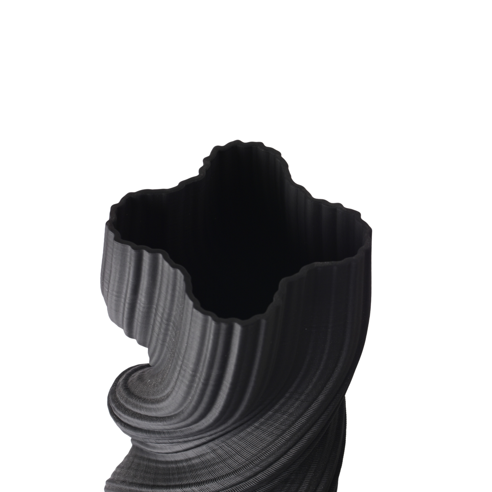 Sculptural Elegance Willow Black Ceramic Vase - 41cms