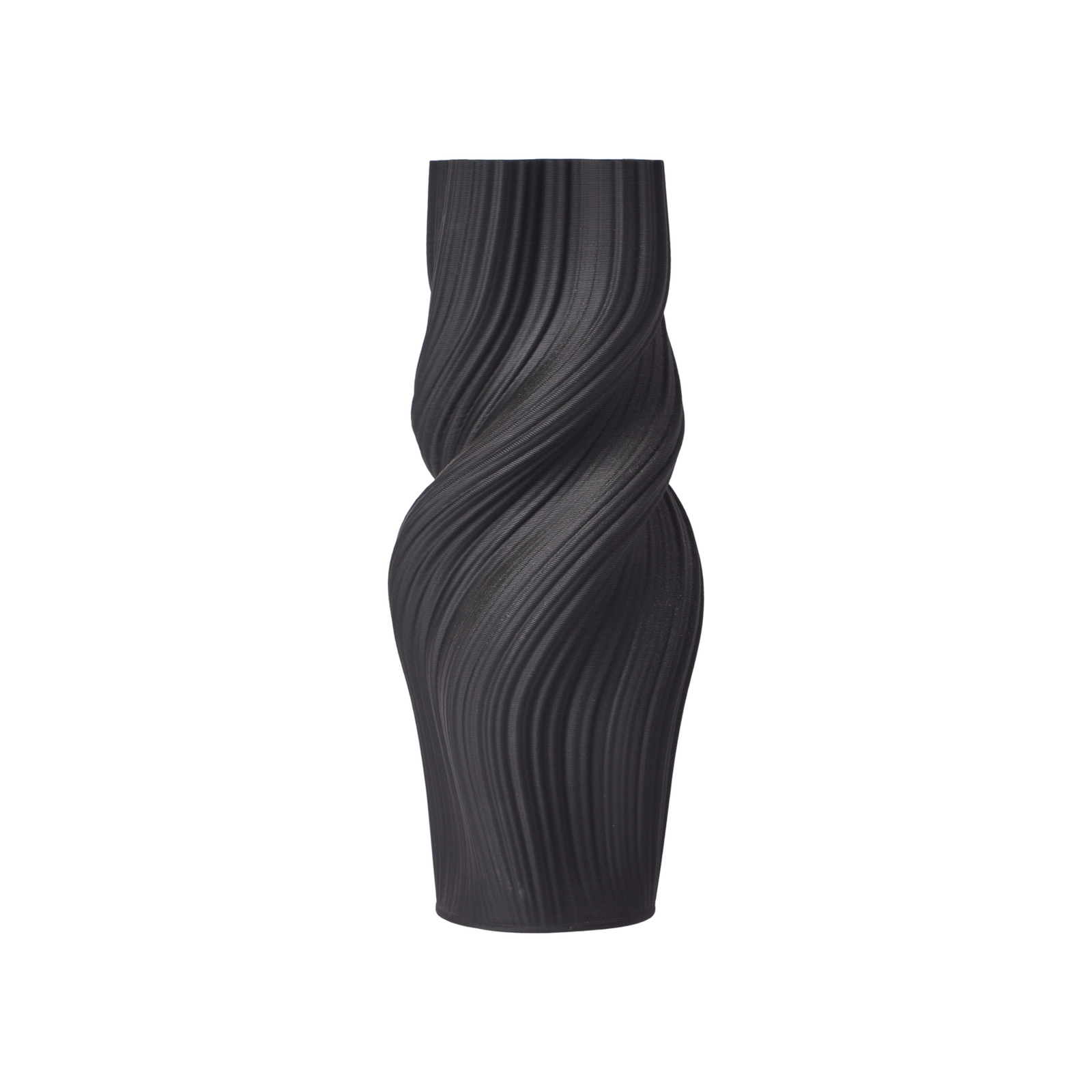 Sculptural Elegance Willow Black Ceramic Vase - 41cms