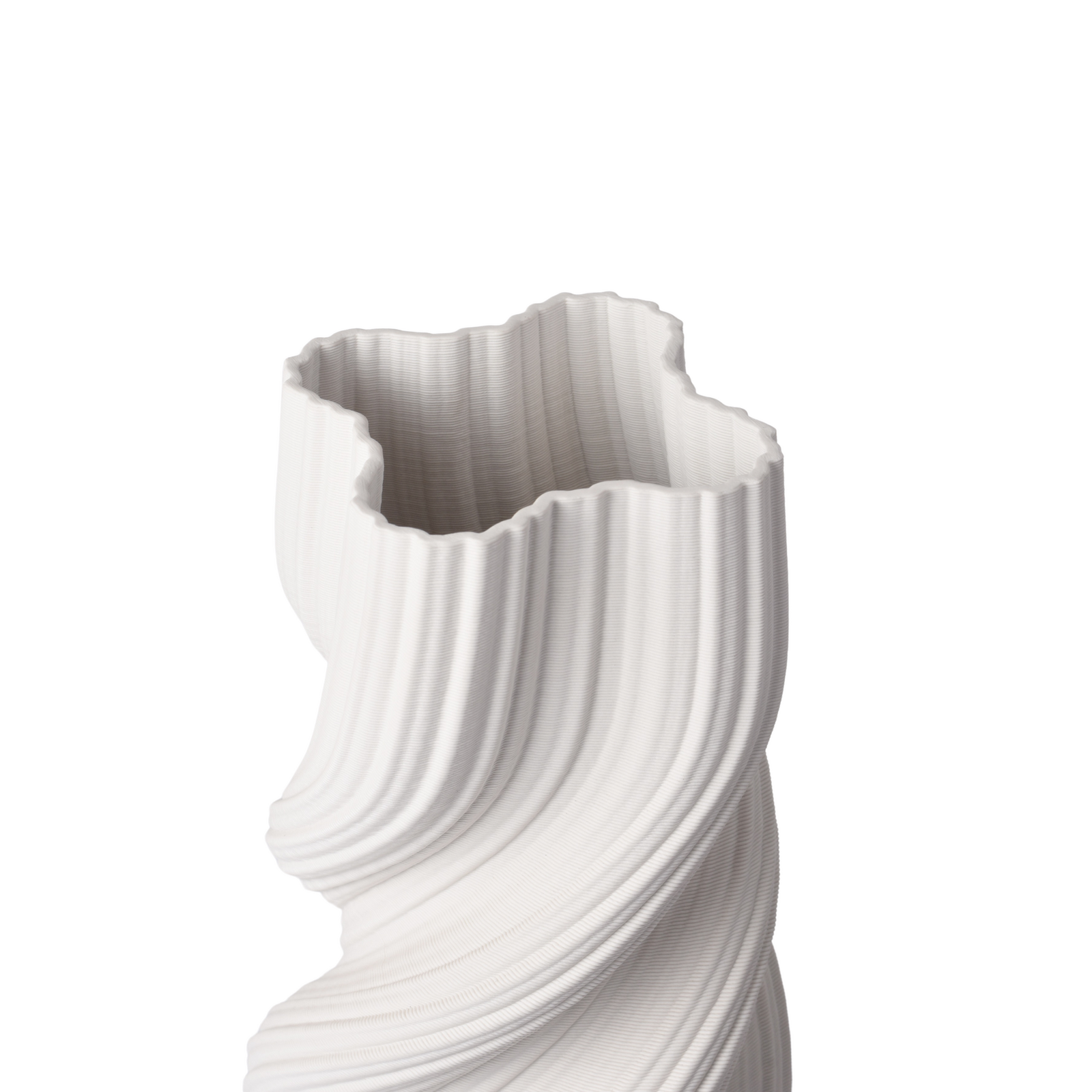 Sculptural Elegance Willow White Ceramic Vase - 41cms