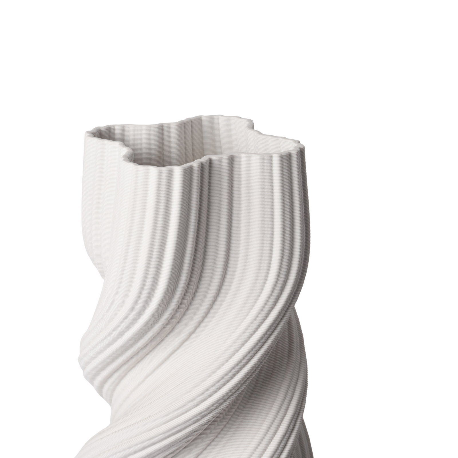 Sculptural Elegance Willow White Ceramic Vase - 41cms