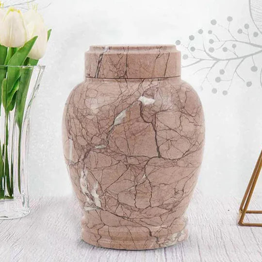 Sculptural Modern Handcrafted Urn - Brown