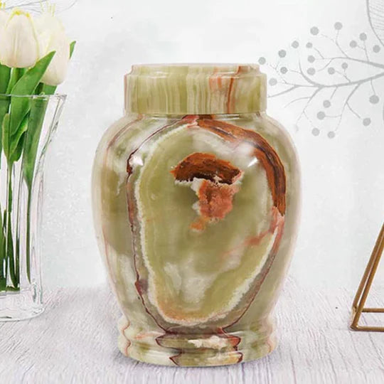 Sculptural Modern Handcrafted Urn - Green