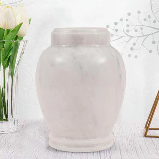 Sculptural Modern Handcrafted Urn - White