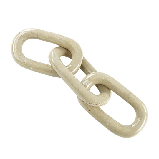 Sculpture Marble 3-link Chain Decor - Cream