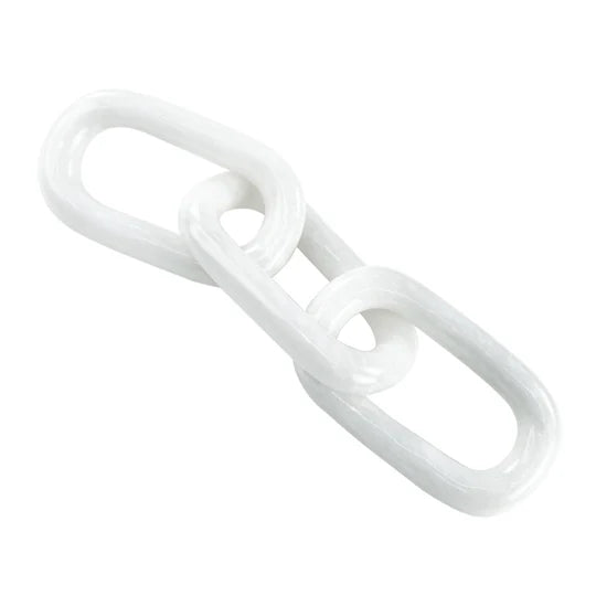 Sculpture Marble 3-link Chain Decor - White