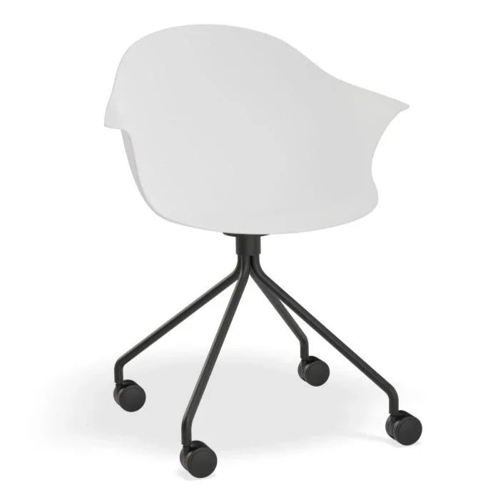 Seafoam White Pyramid Base with Castors Dining Armchair