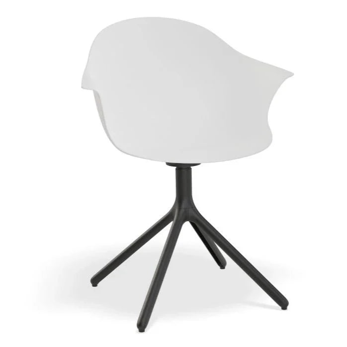 Seafoam White Seat Swivel Base Dining Armchair
